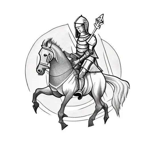 Medieval Knight Riding A Majestic Wooden Steed Through A Peaceful Forest