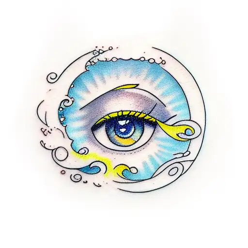 An Eye Crying Out Of A Waterfall