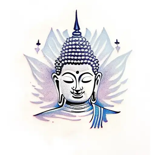 Half Buddha Half Soldier Face