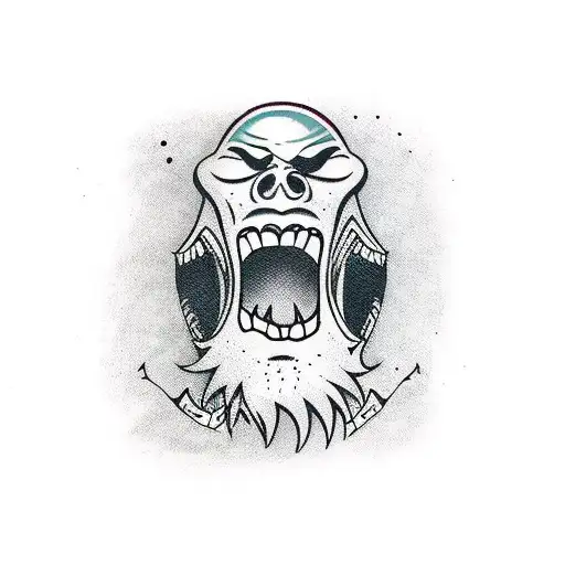 Screaming Angry Open Mouth With The Word Sail Inside It