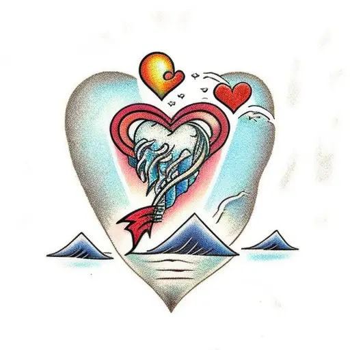 A Beach Inside A Heart Old School