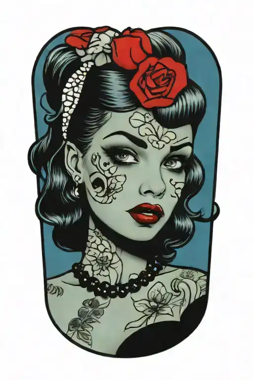Pinup Girl Goth Black Eyes