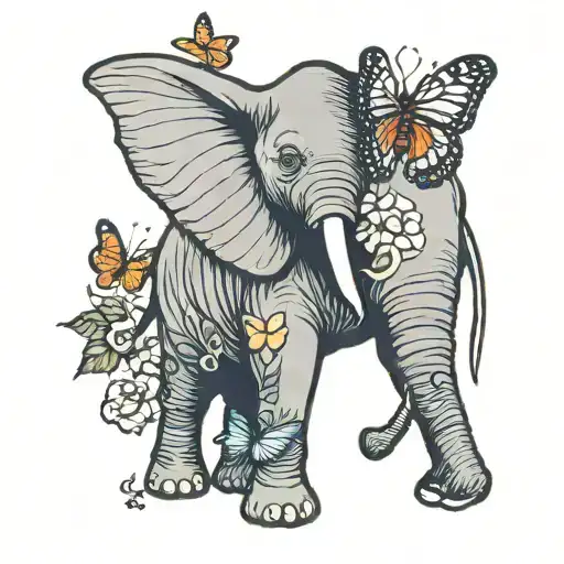 Elephant And Butterfly