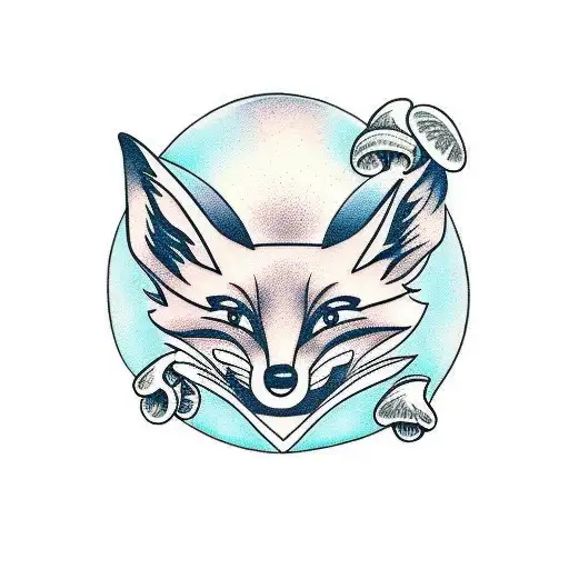 Fox With Mushroom