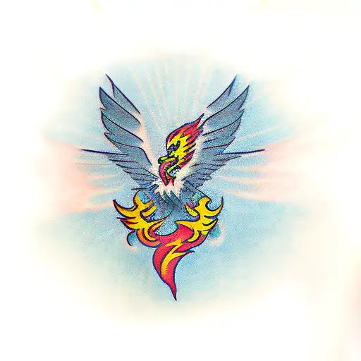 Phoenix On Right Side Of Chest