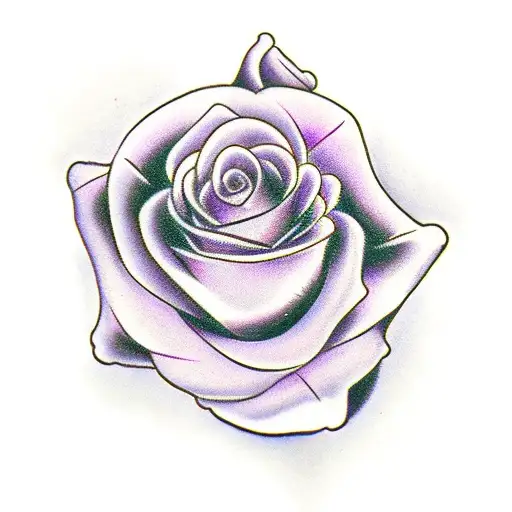 Black Rose With Violet Pedal Edges