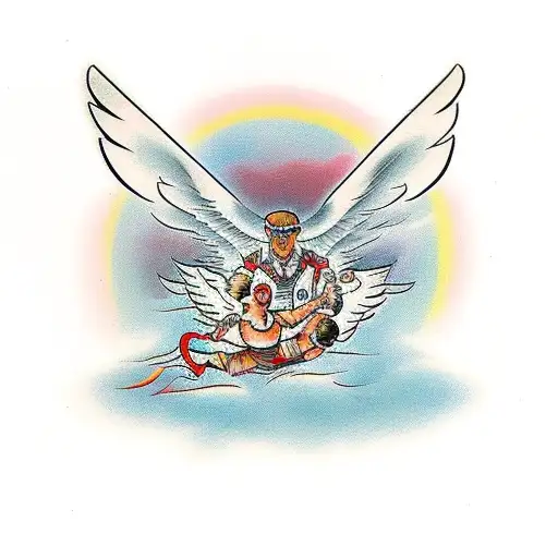 Angel Y Demonio Luchando Por Subir Al Cielo