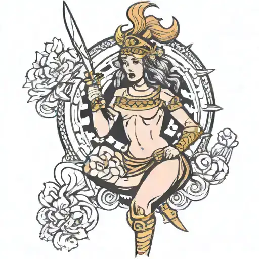 Nude Warrior Maiden