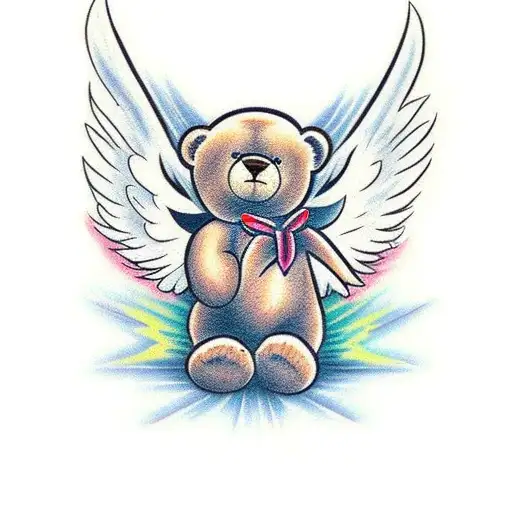 Teddy Bear With Angel Wings Small