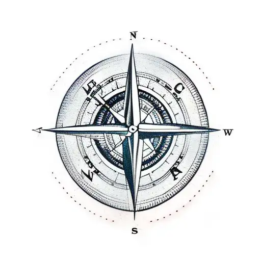 Compass With Arrow And Cardinal Bird