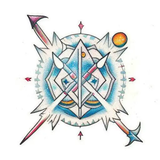 Cosmic Sagittarius Constellation With Arrows