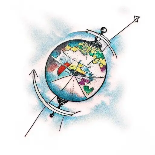 A Tattoo Of A Frozen World Globe With Ice