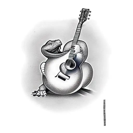 Hillbilly Turtle Playing Guitar On Rocking Chair