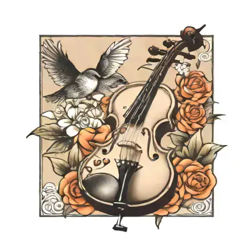 Violin And Birds