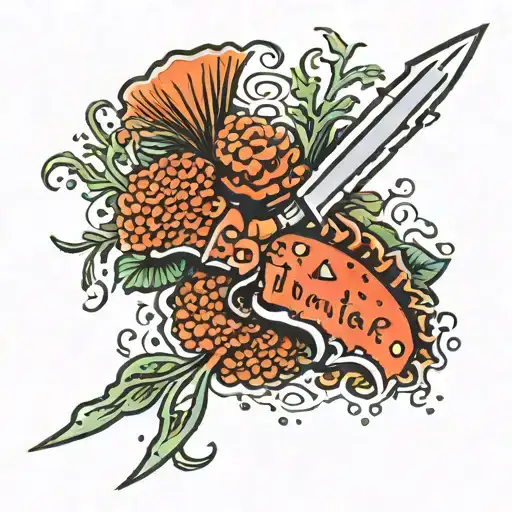 Coral Reef With A Knife And The Word Hunter