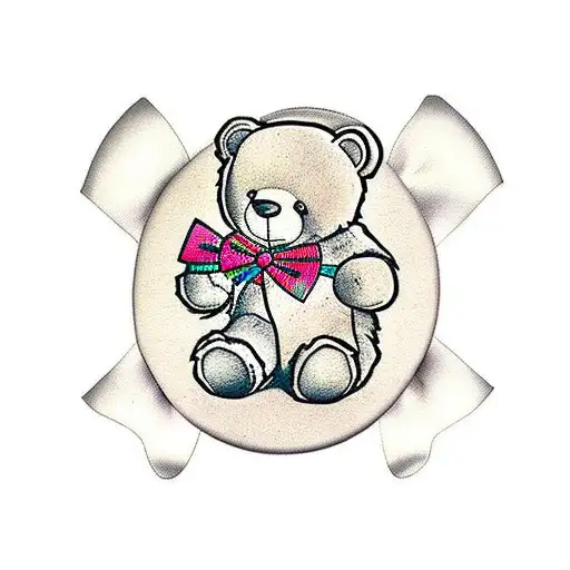 Childhood Teddy Bear With Bow