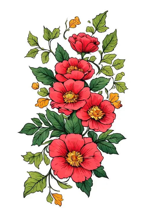 American Traditional Floral Vine Wrapping