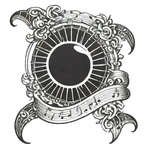 Solar Eclipse With Music Notes