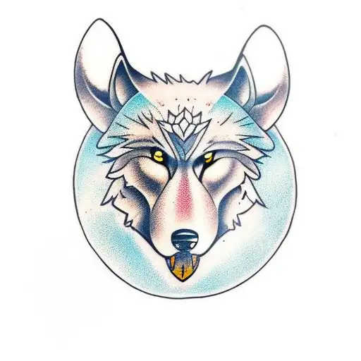 Wolf And Warrior Standing Together