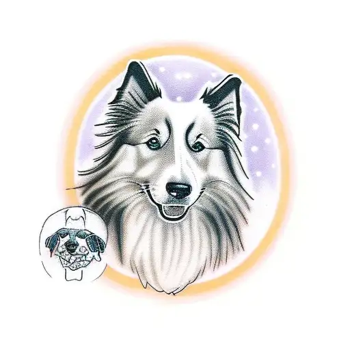 Collie Portrait In A Winter Mitten