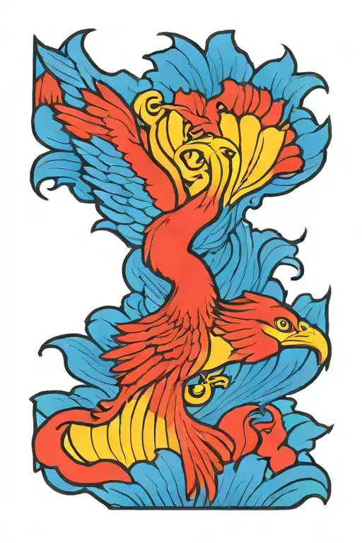 Pheonix Rising From A Lotus Flower