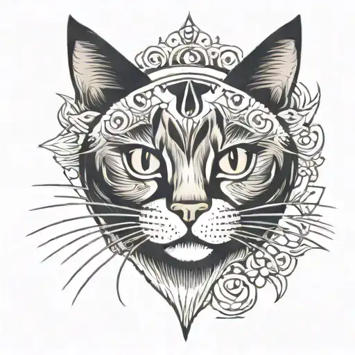 Cat Head With Different Sized Pupils