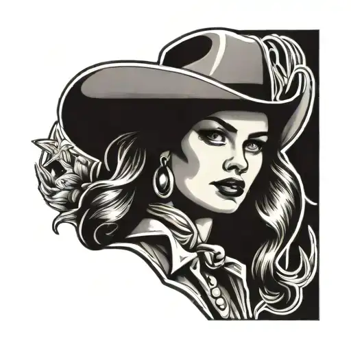 Woman Face Western Cowgirl