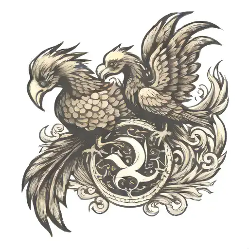 Two Baby Pheonix As A Scorpio And Pisces Zodiac Sign