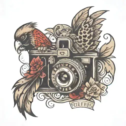 The Word Faith With A Cardinal And A Camera With Leopord Print