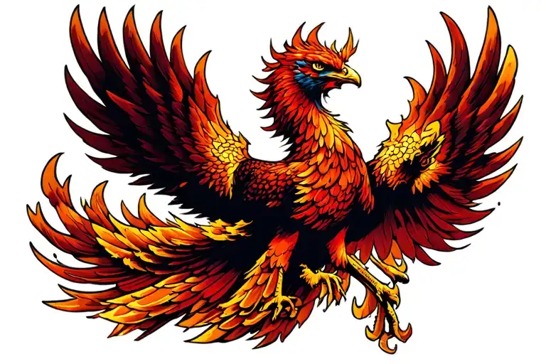 Rising Phoenix Rising From Ashes