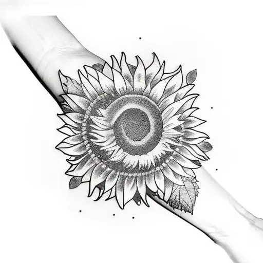 Hands Holding Long Stem Sunflower