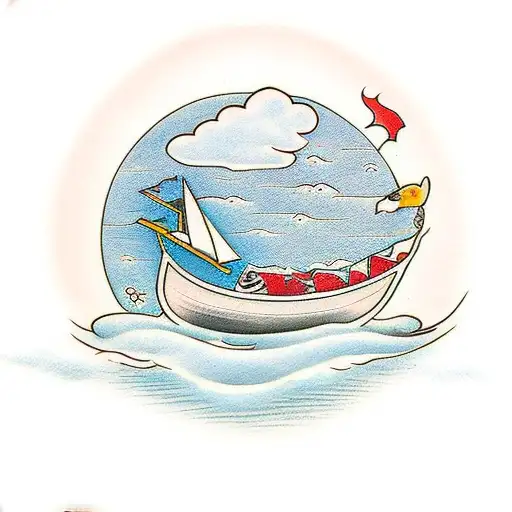 A Bear Sailing A Boat