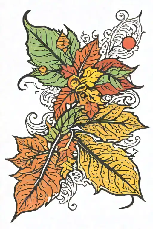 Leaf Tattoo Flashes