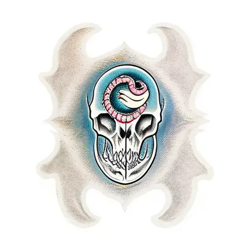 Eels Slithering Inside Horse Skull