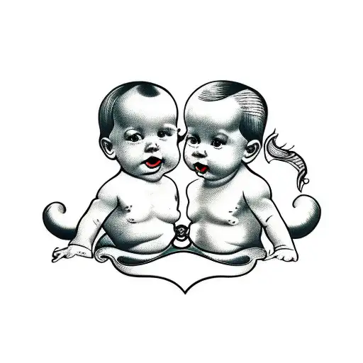 Two Babies With A Gemini Sign