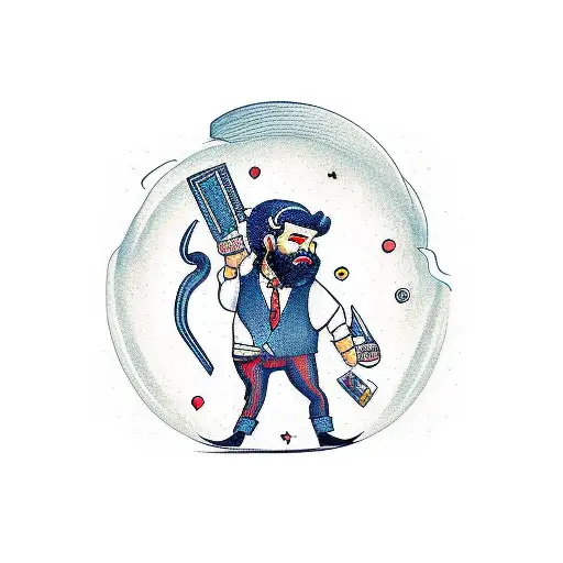 Cartoon Worker Full Body With Beard