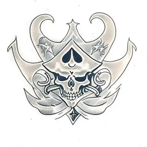 Ace Of Spades Cartoonish Skeleton
