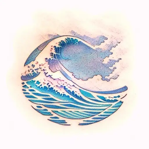 Simple Ocean Wave Blue Linear