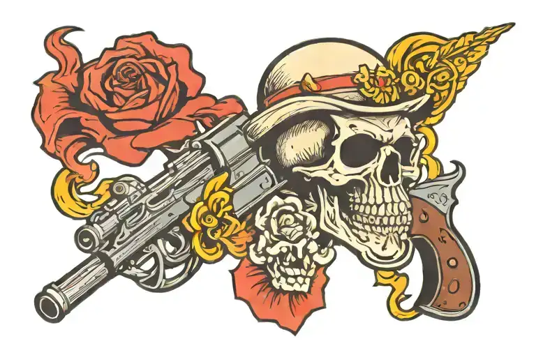 Skull With Gun