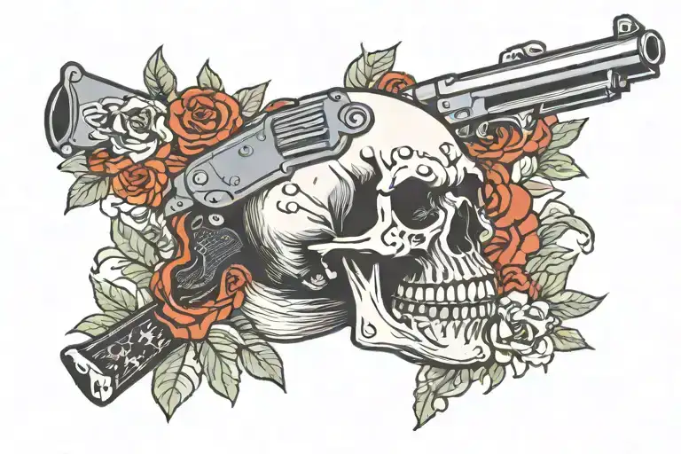 Skull With Gun