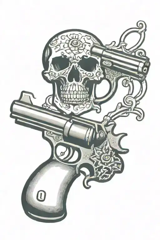 Gun With Skull Inside