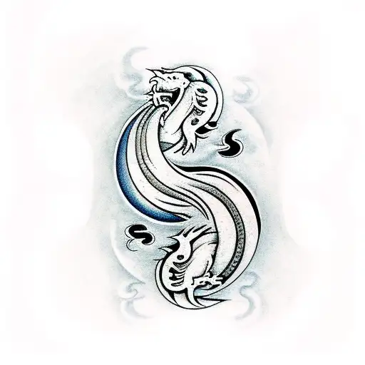 Yin And Yang Fire And Ice Dragon With Sagittarius Symbol