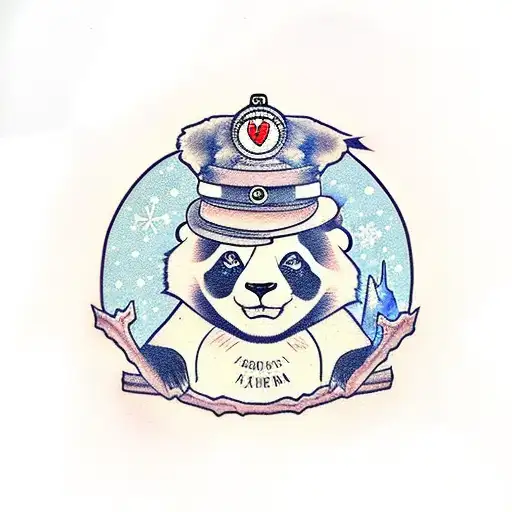 A Panda Fighter In A Snowmountain