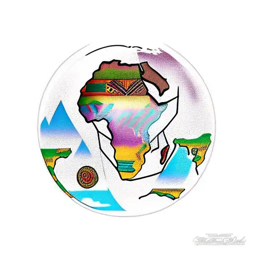 Africa Continent Filled With African Tribal Designs