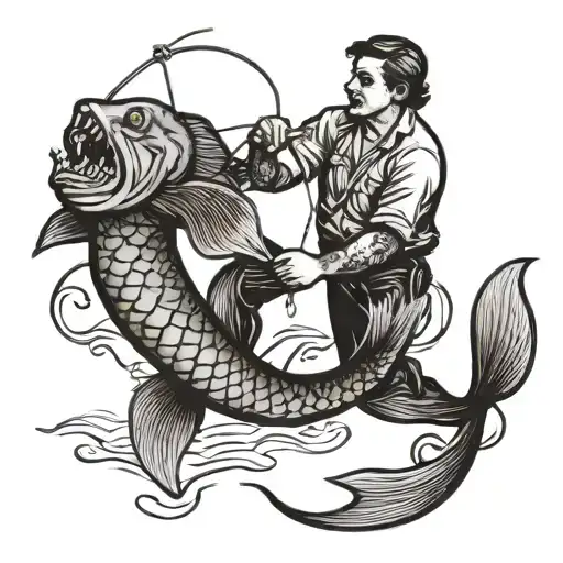 Fisherman Carching Mermaid