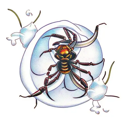 Scorpion With Snow Drop Flower For A Tail