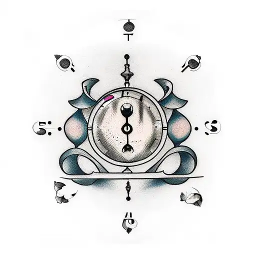 Hourglass With Water Clock And Poppy