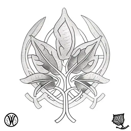 Ivy Leaf Loganberry Leaf And Willow Branch Intertwined Celtic