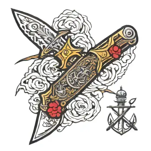 Military Knife Stabbed