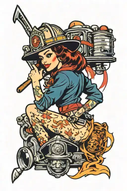 Pin Up Girl Firefighter